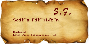 Soós Fábián névjegykártya
