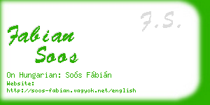 fabian soos business card
